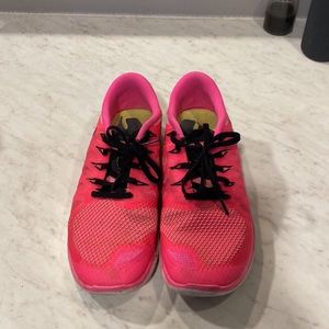 Neon Pink Nike Free Sneakers